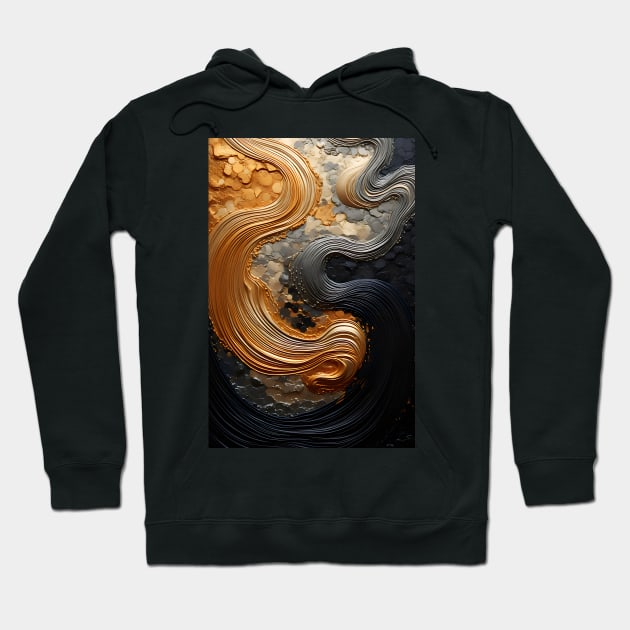 Black gold texture Hoodie by UmagineArts